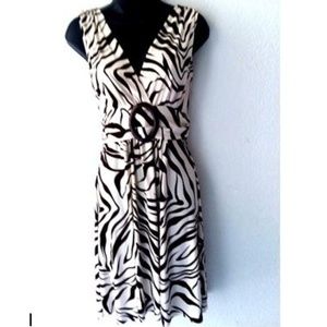 Zebra print Dress, Brown & Cream